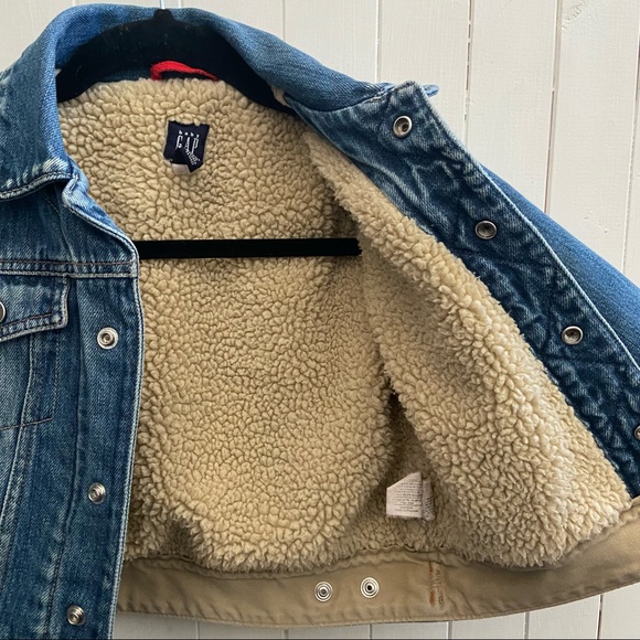 Vintage baby Gap jean jacket Sherpa lined Toddler size 3 - Picture 11 of 13
